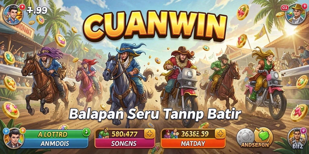 Tampilan balapan seru di CUANWIN dengan mobil yang melaju kencang.
