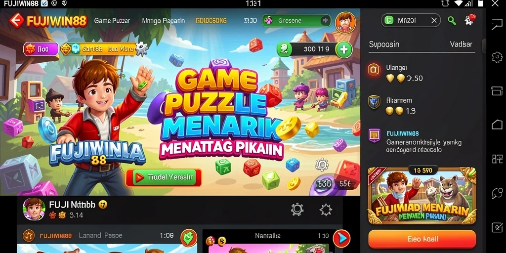 Tampilan gameplay puzzle yang menantang dan menyenangkan.