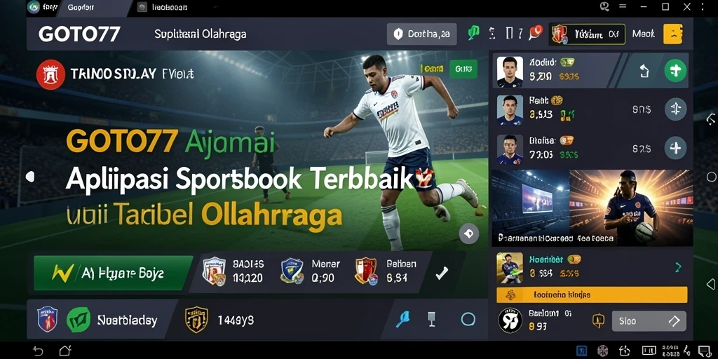 Tangkapan layar gameplay <strong>GOTO77</strong> menunjukkan taruhan olahraga yang mendebarkan.