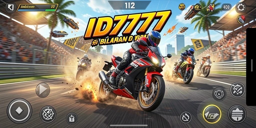 Screenshot menampilkan serunya balapan motor di ID777 dengan grafis yang mengagumkan.