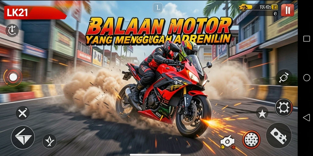 Screenshot <strong>LK21</strong> menampilkan aksi balapan motor yang seru.