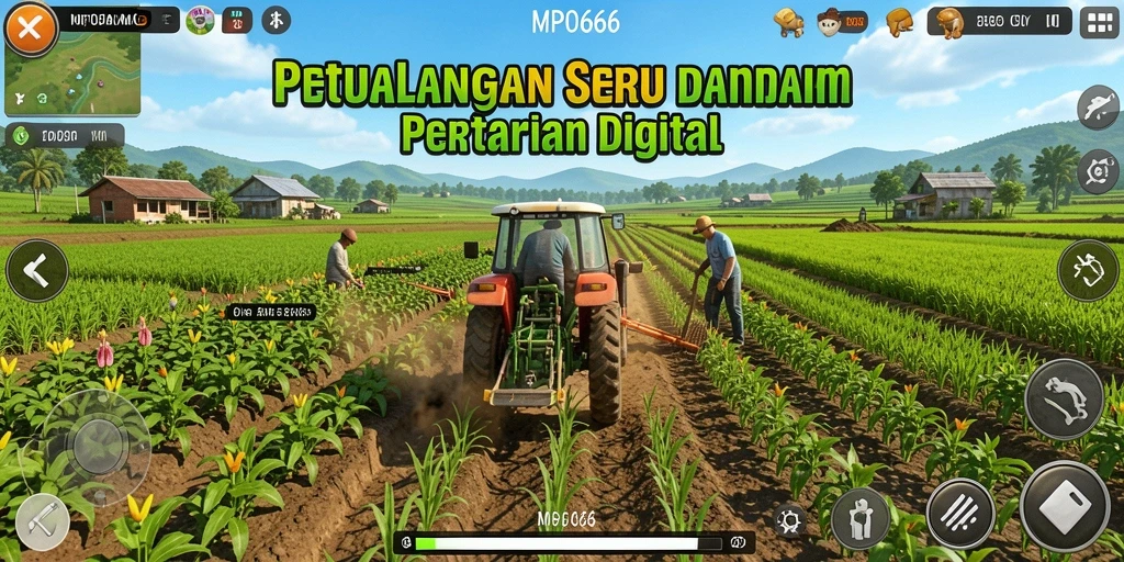 Tampilan menarik dari gameplay MPO666 yang menggambarkan pertanian yang asri.