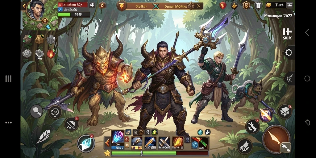 Screenshot utama TOPI189 menampilkan momen epic di dunia MMORPG.
